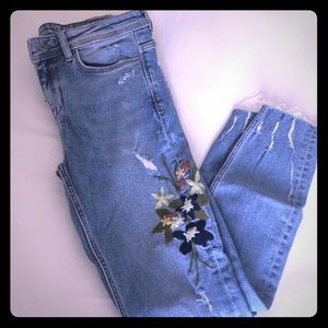 Zara embroidered jeans